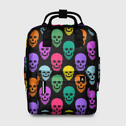 Рюкзак женский Разноцветные черепа Готика, цвет: 3D-принт