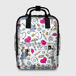 Рюкзак женский Медицинский паттерн, цвет: 3D-принт