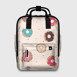 Рюкзак женский Кусанные пончики, цвет: 3D-принт