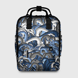 Рюкзак женский Синий камуфляж с щупальцами, цвет: 3D-принт