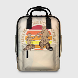 Рюкзак женский Отец и сын - лучшие друзья, цвет: 3D-принт