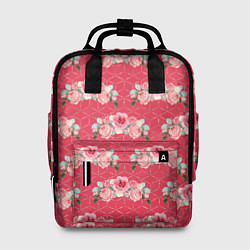 Рюкзак женский Красные розы паттерн, цвет: 3D-принт