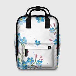Рюкзак женский Букет голубых цветов, цвет: 3D-принт