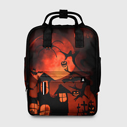 Рюкзак женский Красная луна на Хэллоуин, цвет: 3D-принт
