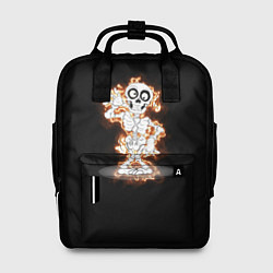 Рюкзак женский Огненный скелетик, цвет: 3D-принт