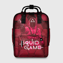 Женский рюкзак Игра в кальмара - красные 3D кубы
