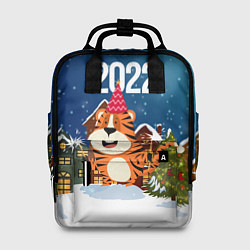 Рюкзак женский Тигр - новый год 2022, цвет: 3D-принт