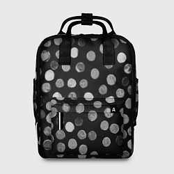 Рюкзак женский Кружочки на черном фоне, цвет: 3D-принт