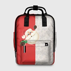 Рюкзак женский Дед Мороз селфи, цвет: 3D-принт