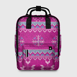 Рюкзак женский Свитер со снежинками, цвет: 3D-принт