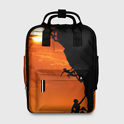 Рюкзак женский СКАЛОЛАЗЫ В ЗАКАТЕ, цвет: 3D-принт