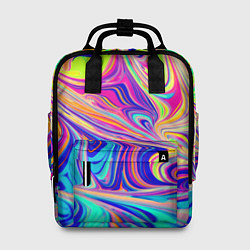 Рюкзак женский Аномально яркие цветные разводы, цвет: 3D-принт
