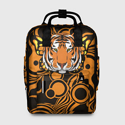Рюкзак женский Голова тигра с бабочкой, цвет: 3D-принт