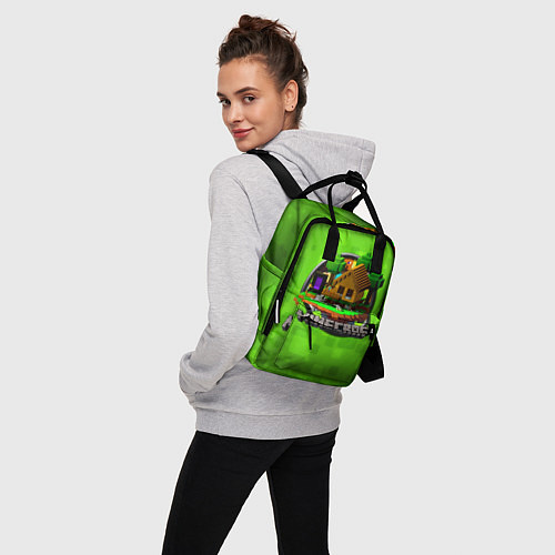 Женский рюкзак Minecraft Logo Green / 3D-принт – фото 3