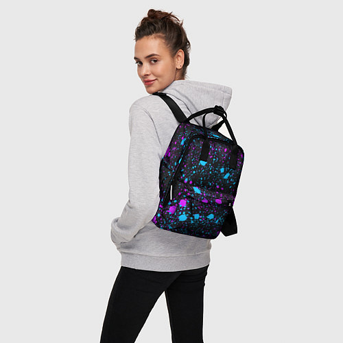 Женский рюкзак Брызги неоновые ярких красок / 3D-принт – фото 3