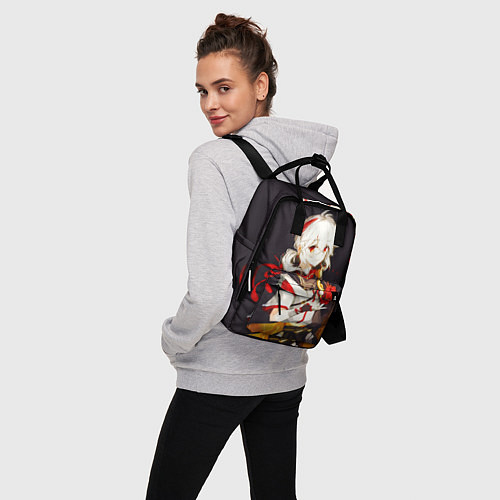 Женский рюкзак Каэдэхара Кадзуха с листочком в руках Геншин / 3D-принт – фото 3