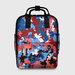 Рюкзак женский Красно-синий камуфляж, цвет: 3D-принт