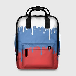 Рюкзак женский Флаг России потёки, цвет: 3D-принт
