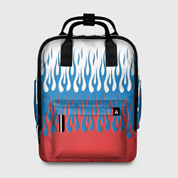 Женский рюкзак Флаг России пламя