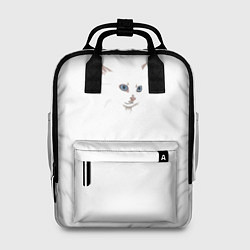 Рюкзак женский Белый незаметный кот, цвет: 3D-принт