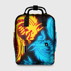 Рюкзак женский НЕОНОВЫЕ ДРАКОНЫ NEON DRAGONS, цвет: 3D-принт