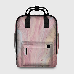 Женский рюкзак Мраморный дизайн с розовыми, синими и желтыми цвет