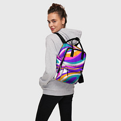 Рюкзак женский Абстрактные линии цвета, цвет: 3D-принт — фото 2