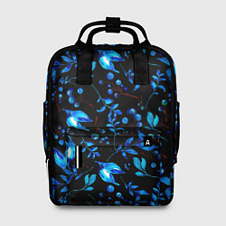 Рюкзак женский Ночные синие листья, цвет: 3D-принт