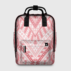Рюкзак женский Абстракция в стиле дудл Розовый и белый цвета Лини, цвет: 3D-принт