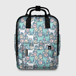Рюкзак женский Кошки и следы от лап, цвет: 3D-принт