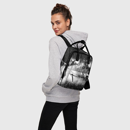 Женский рюкзак Мрачный лес - туман / 3D-принт – фото 3