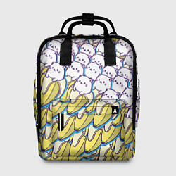 Рюкзак женский Котики и бананы Паттерн Лето, цвет: 3D-принт