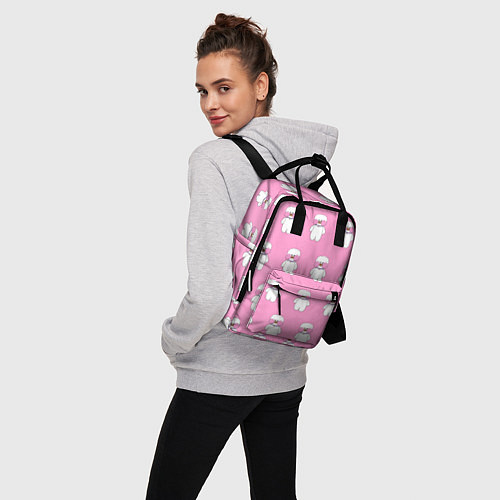 Женский рюкзак ЛАЛАФАНФАН на розовом фоне / 3D-принт – фото 3