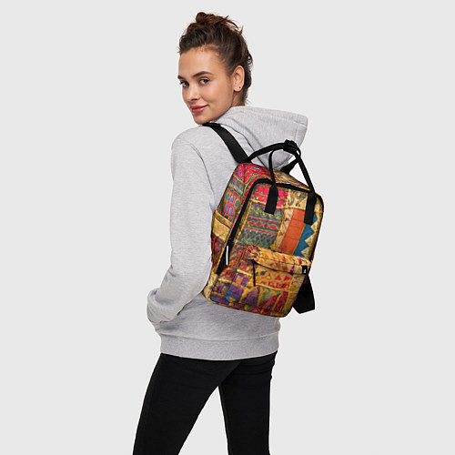 Женский рюкзак Пэчворк Лоскутное одеяло Patchwork Quilt / 3D-принт – фото 3