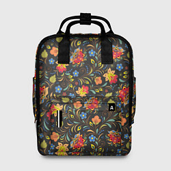 Рюкзак женский Хохломские цветочки, цвет: 3D-принт