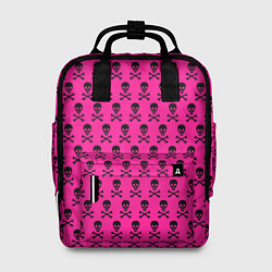 Женский рюкзак Розовый фон с черепами паттерн