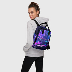 Рюкзак женский Абстрактная неоновая композиция Abstract neon comp, цвет: 3D-принт — фото 2
