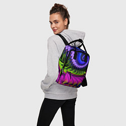 Рюкзак женский Разноцветная неоновая спираль Абстракция Multicolo, цвет: 3D-принт — фото 2