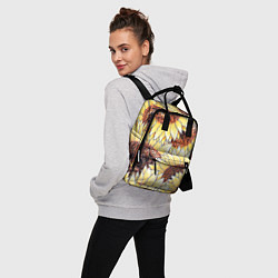 Рюкзак женский Подсолнухи рисунок паттерн, цвет: 3D-принт — фото 2