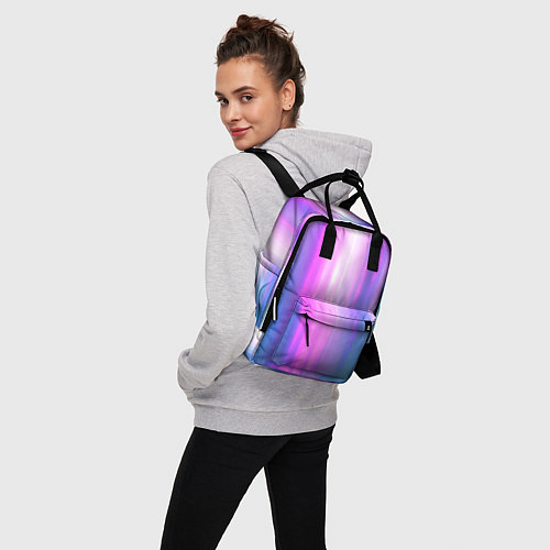 Женский рюкзак Northern lights, Северное сияние, неоновое свечени / 3D-принт – фото 3