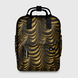 Женский рюкзак Черная с золотым оптическая иллюзия Абстракция