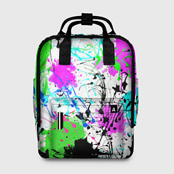 Женский рюкзак Неоновые разноцветные пятна и брызги красок