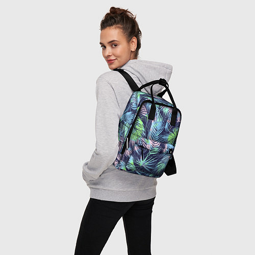 Женский рюкзак Разноцветные Листья Пальм / 3D-принт – фото 3