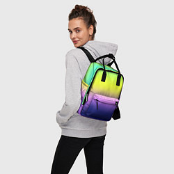 Рюкзак женский Разноцветный размытый фон градиент, цвет: 3D-принт — фото 2