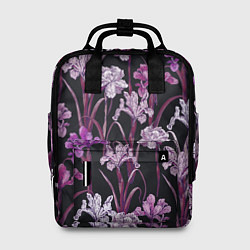Рюкзак женский Цветы Фиолетовые Ирисы, цвет: 3D-принт