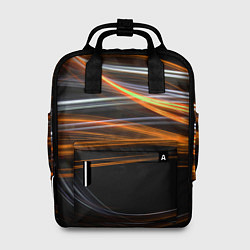 Рюкзак женский Волнообразные линии неона - Оранжевый, цвет: 3D-принт