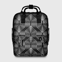 Рюкзак женский Геометрический узор арт-деко черно-белый, цвет: 3D-принт