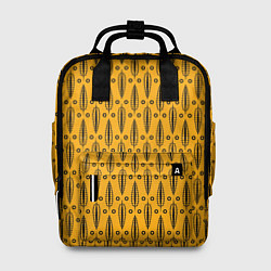 Женский рюкзак Черно-желтый современный узор Листья