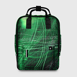 Рюкзак женский Неоновые волны и линии - Зелёный, цвет: 3D-принт