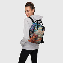 Рюкзак женский Кирпичная стена Граффити, цвет: 3D-принт — фото 2